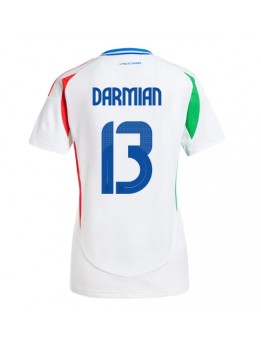 Italien Matteo Darmian #13 Replika Borta Kläder Dam EM 2024 Kortärmad